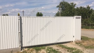 Сдвижные ворота, заполнение профлистом